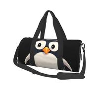 Cute Penguin Travel Duffle Bag Carry On Weekender Overnight Bag Sport Gym Bag for Women Men Foldable Travel Duffle Round Duffle Bag for Travel Sports Gym, Black, One Size