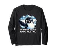 Cute Penguin Travel Humor Mountain Long Sleeve T-Shirt
