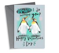 Cute penguin Valentines Card