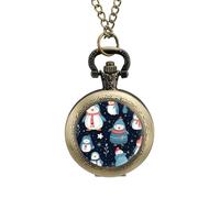 Cute Penguin Vintage Pocket Watch Alloy Pendant Watches Necklace Gift for Men Women Coppery-Style