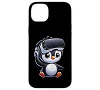 Cute Penguin VR Gamer Comic Style Case for iPhone 14 Plus