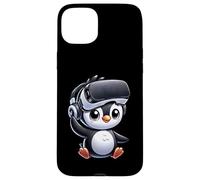 Cute Penguin VR Gamer Comic Style Case for iPhone 15 Plus