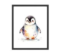Cute Penguin Wall Art Decor Prints, Modern Penguin Wall Artwork for Women Girls Penguins Lovers, Cute Animal Poster for Office Living Room Bedroom (8x10 Unframed)