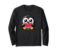 Cute Penguin Watermelon Kawaii Chibi Design Long Sleeve T-Shirt