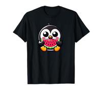 Cute Penguin Watermelon Kawaii Chibi Design T-Shirt
