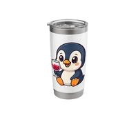 Cute Penguin Wine Lover Comic Style Stainless Steel Insulated Tumbler