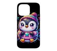 Cute Penguin Winter Sweater Snowflake Illustration Case for iPhone 14 Pro Max