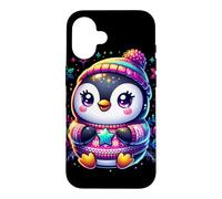 Cute Penguin Winter Sweater Snowflake Illustration Case for iPhone 16