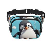 Cute Penguin with Balloonwaist Bag for Men Women - Adjustable Double Fanny Pack for Travel, Sports, and Daily