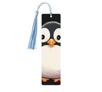Cute Penguin Wooden Bookmark for Men Women, Handmade Wood Bookmark Craft with Tassel Pendant Unfinished Wood Tag Book Mark Gifts Bookmarks Hanging Labels for Book Lovers