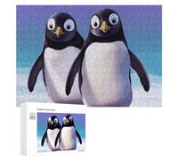 Cute Penguin Wooden Puzzles for Adults 300 PCS Unique Shape Puzzles Wall Art Home Decor for Puzzle Lovers, Family, Friend Creative Gift Toys