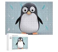 Cute Penguin Wooden Puzzles for Adults 300 PCS Unique Shape Puzzles Wall Art Home Decor for Puzzle Lovers, Family, Friend Creative Gift Toys