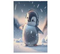 Cute Penguin Wooden Puzzles Jigsaw Puzzle 1000 Pieces for Adults Creative Difficult Challenging Game (78×53cm)