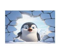 Cute Penguin Wooden Puzzles Jigsaw Puzzle 1000 Pieces for Adults Creative Jigsaw Puzzles Difficult Puzzle Challenging Game Gift Toys Teens Family Puzzles （75×50cm）