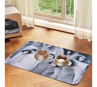 Cute penguin1 print PU Leather Feeding Mat for Dogs Cats Pet Food Mat Absorbent Non-Slip Rubber Bottom