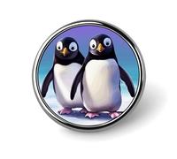 Cute Penguin4 Button Pin,Design Your Own Personalized Pin Back Button Badges Exquisite Round Badge Travel Brooch Metal Decorative Pins for Hat Clothes Backpack