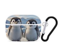 Cute Penguins AirPod Pro Case, Anti Scratch Hard PC Cover with Keychain, AirPod Pro 2nd/1st Case Accessories for Women Men, White-Style