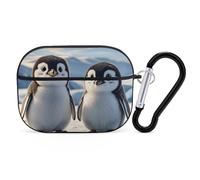 Cute Penguins AirPod Pro Case, Anti Scratch Hard PC Cover with Keychain, AirPod Pro 2nd/1st Case Accessories for Women Men, Black-Style