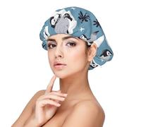 Cute Penguins And Snowflakes,Adult's Satin Sleeping Cap - Women's Elastic Sleep Bonnet, Adjustable Overnight Hair Cover