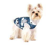 Cute Penguins And Snowflakes,Cotton Sleeveless Pet T-Shirt Soft Stretchy Puppy Breathable Vest,L