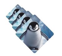 Cute Penguins Baby Taking Car Air Fresheners Cards Set of 4 Pieces Personalized Car Fresheners Gifts for Men Women Auto Aromatherapy Tablets Hanging Scented Cards for Wardrobe Bathroom
