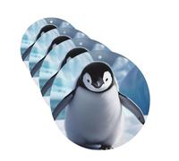 Cute Penguins Baby Taking Car Air Fresheners Cards Set of 4 Pieces Personalized Car Fresheners Gifts for Men Women Auto Aromatherapy Tablets Hanging Scented Cards for Wardrobe Bathroom