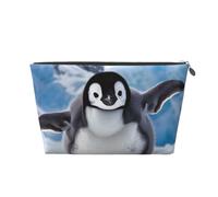 Cute Penguins Baby Taking Pictures Printed Travel Cosmetic Bags with Silver Zipper Makeup Organizer Cosmetic Case Toiletry Bag for Women Mom Girls