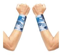Cute Penguins Baby Taking Stretch Wrist Support Wristband, Breathable Sports Wrist Wrap, Elastic Wristbands For Basketball Tennis Gym