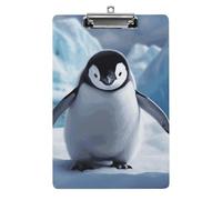 Cute Penguins Clipboard 8.5×12.5 Inch Acrylic Clip Board with Metal Clip A4 Letter Size Decorative Clipboard Cute Hanging Clipboards for Office, Teacher, Nurse, Doctor,