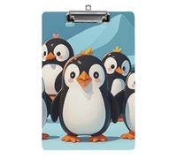 Cute Penguins Clipboard 8.5×12.5 Inch Acrylic Clip Board with Metal Clip A4 Letter Size Decorative Clipboard Cute Hanging Clipboards for Office, Teacher, Nurse, Doctor,