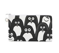 Cute Penguins Coin Purse Fashion Canvas Pouch Portable Wallet Makeup Bag for Men Women
