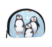 Cute Penguins Coin Purse with Zipper Mini Coin Pouch Small Change Wallet for Men Women Coin Bag Personalized Credit Card Bags Everything Storage Pouch for Headset ID Key Lipstick