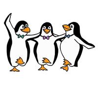 Cute Penguins Dance Nursery Wall Birds Vinyl Sticker Bedroom Car Van Decal a174 (Medium)