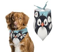 Cute Penguins Dog Bandana Washable & Adjustable Triangle Scarf, Breathable Pet Scarf for Small Medium Large Pets, Cute Fashion Pet Accessory