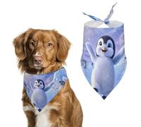 Cute Penguins Funny Dog Bandanas Adjustable Pet Neckerchief Summer Triangle Scarf for Small Medium Large Pets