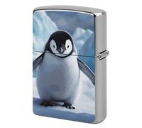 Cute Penguins Lighter Case Pouch Double-Sided Metal Lighter Sleeve Scratch & Drop Resistant Lighters Protector Fits Standard Kerosene Lighters Pocket Protective Cover for Camping Party