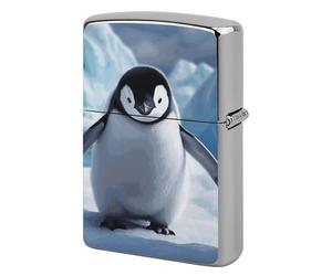 Cute Penguins Lighter Case Pouch Double-Sided Metal Lighter Sleeve Scratch & Drop Resistant Lighters Protector Fits Standard Kerosene Lighters Pocket Protective Cover for Camping Party