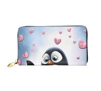 Cute Penguins Long Leather Wallet,Large Capacity Soft Pu Leather Purse for Women with Multiple Card Slots Phone Pocket and Zipper Coin Purse Stylish Phone Card Holder Clutch