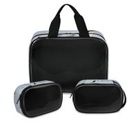 Cute Penguins Makeup Bag for Women Men, Penguins Chick Translucent Cosmetic Bag Wash Pouch Shower Bag 3 Pcs Travel Toiletry Toiletries Cosmetic Organizer