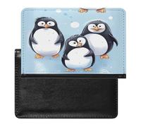 Cute Penguins Passport Holder with Card Slots Portable Passport Cover Compact Waterproof Passports Protector