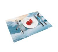 Cute Penguins Pattern Elegant Placemats Set Of 4 - Customized Spring Dining Table Decor, Heat Resistant, Durable Polyester Table Mats For Home And Hotel