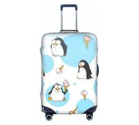 Cute Penguins Print Elastic Suitcase Protector Cover Baggage Covers, Enhance Protection, fit Unisex Travelers