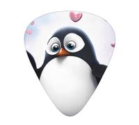 Cute Penguins Print Guitar Picks 12-Pack - Assorted Thickness Picks (0.46mm, 0.71mm, 0.96mm) with Storage Box & Assorted Unique Design for Acoustic, Electric, Bass, and Ukulele Players