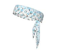 Cute Penguins Print Headbands Soft Unisex Adjustable Headwraps, Hair Athletic Bands For Running, Tennis, Sports