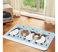 Cute Penguins Print Pet Absorbent Leather Tablecloth Perfect for Dogs, Cats, and Other Pets