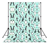 Cute Penguins Print Photo Studio Background 5x7ft Soft Photo Backdrop Curtain For Studio Content Creator Equipment