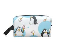 Cute Penguins Print Travel Makeup Portable Cosmetic Organizer Pouch Large Bag Capacity Storage Bag