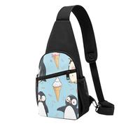Cute Penguins Printed Chest Bag Sling Bag for Men Women, Outdoor Crossbody Fanny Packs Hiking Chest Packs Sport Daypacks