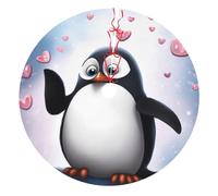 Cute Penguins Printed Christmas Tree Skirt 48 inch, Double Layers Xmas Tree Skirts Base Floor Mat for Holiday Party Decoration Ornaments
