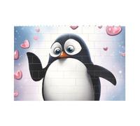 Cute Penguins Printed Jigsaw Puzzle 14.4x9.8 CM, Rectangular Puzzle Challenging Game for Adults Gifts, Family Fun Decorative Wall Decor